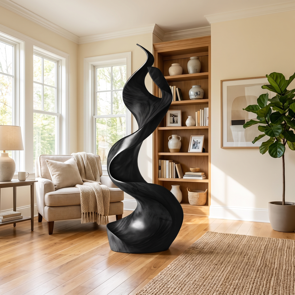 Rustic Large Wooden Sculpture For Furniture Art Feature