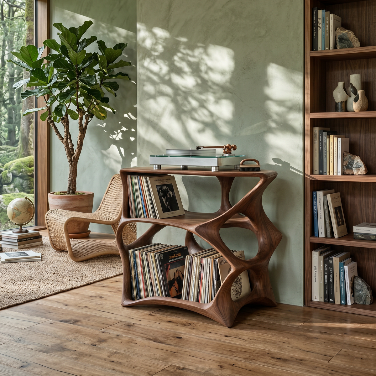 Farmhouse Record Stand Cozy Living Room Furniture