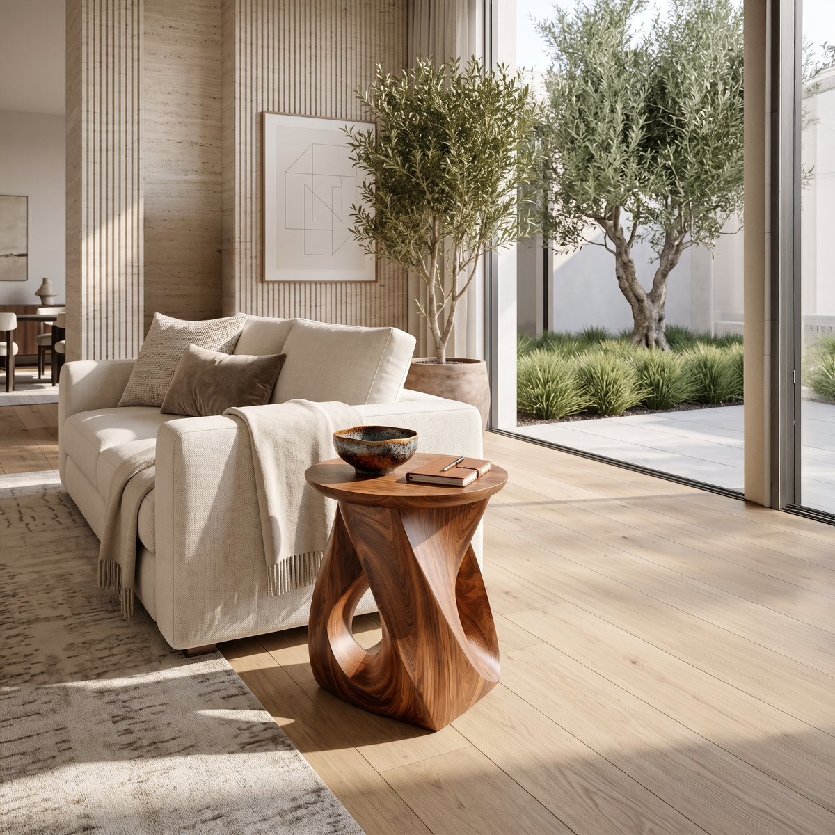 Twisted Side Table For Living Room Or Bedroom