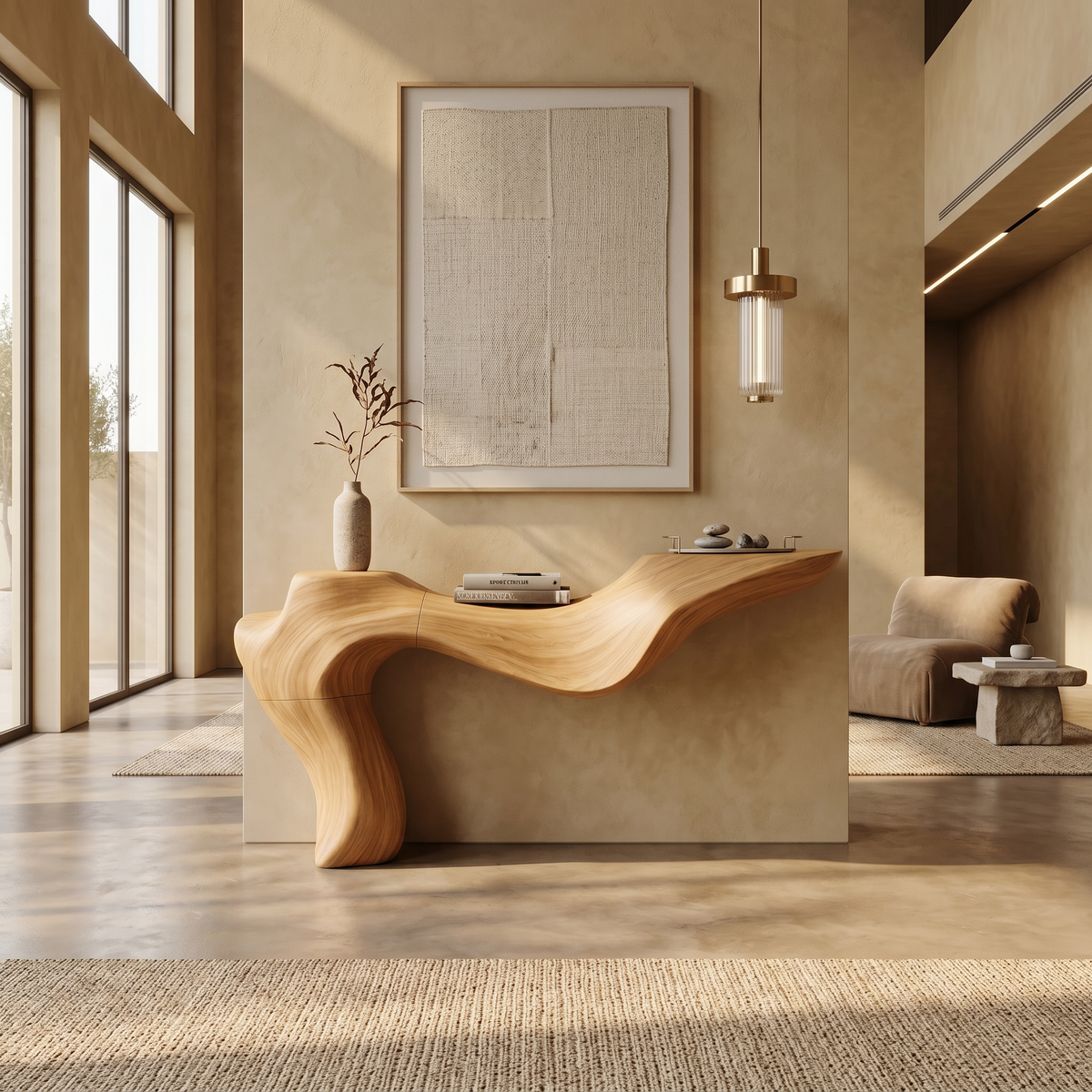 Rustic Live Edge Console Table For Entryway Design Ideas