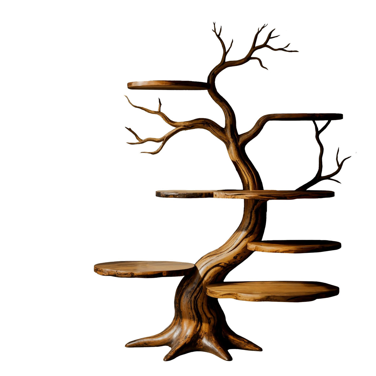 Everwood Sculpted Timber Tree Bookshelf