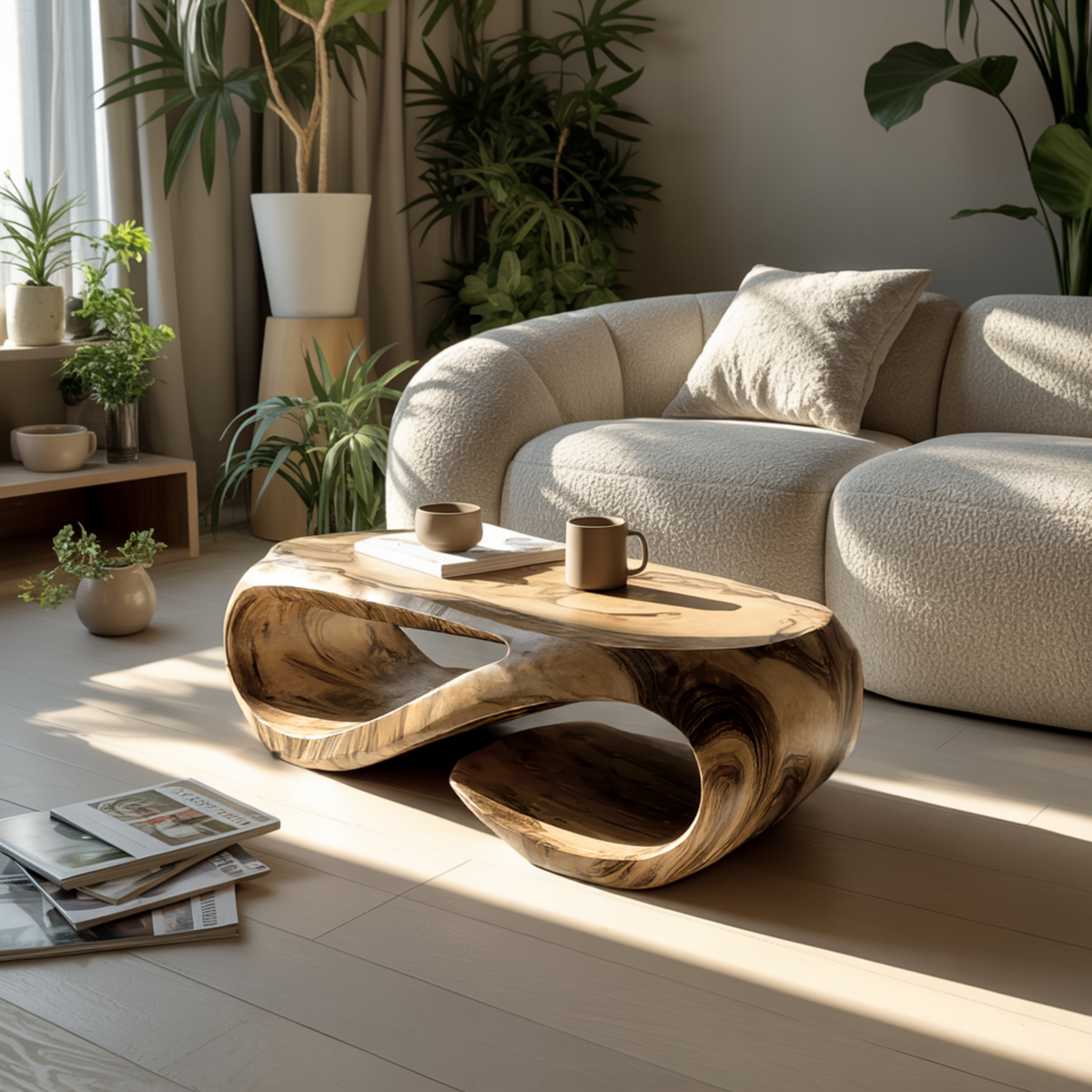 Flowloop Sculpted Solid Wood Coffee Table