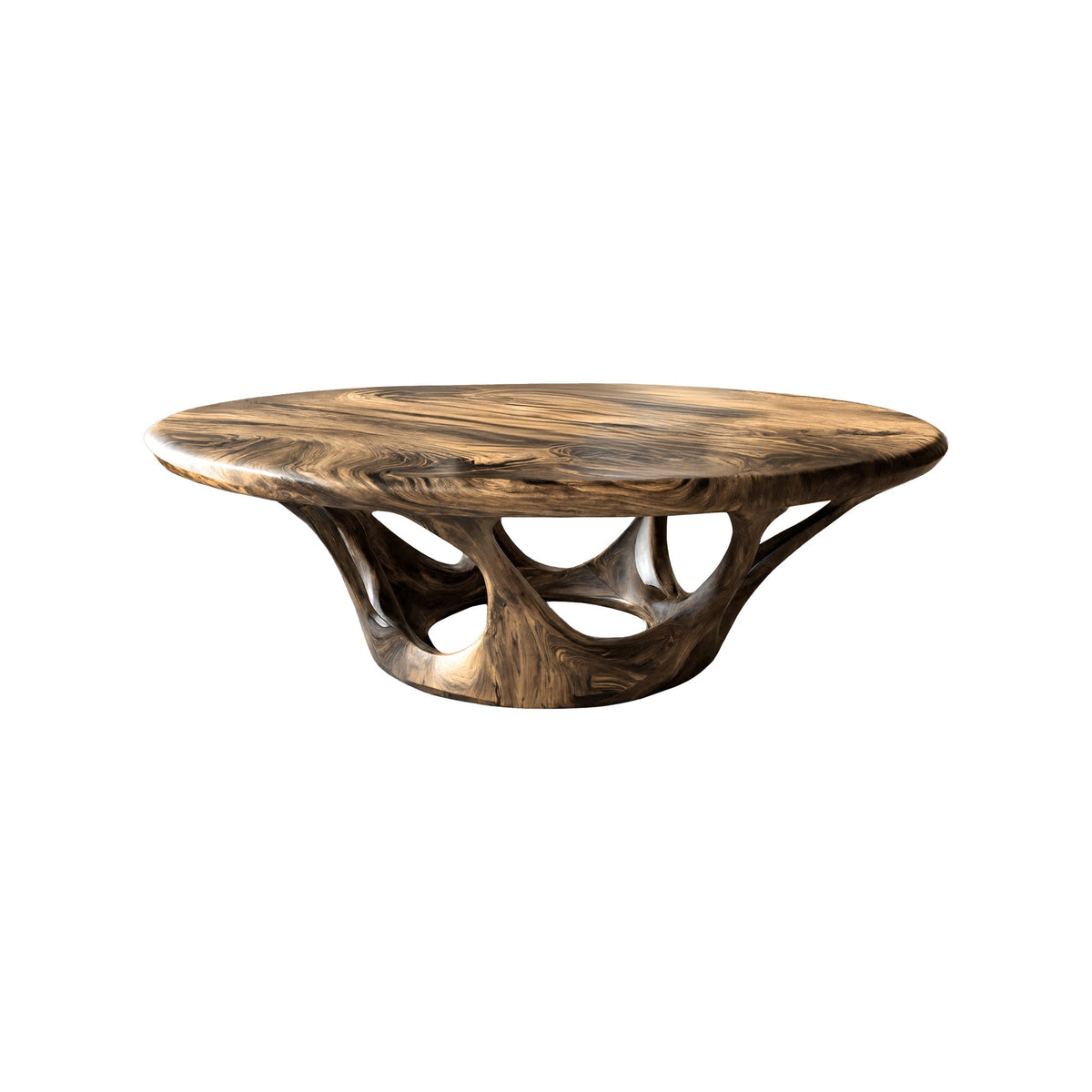 Kavryn Sculpted Solid Wood Round Coffee Table