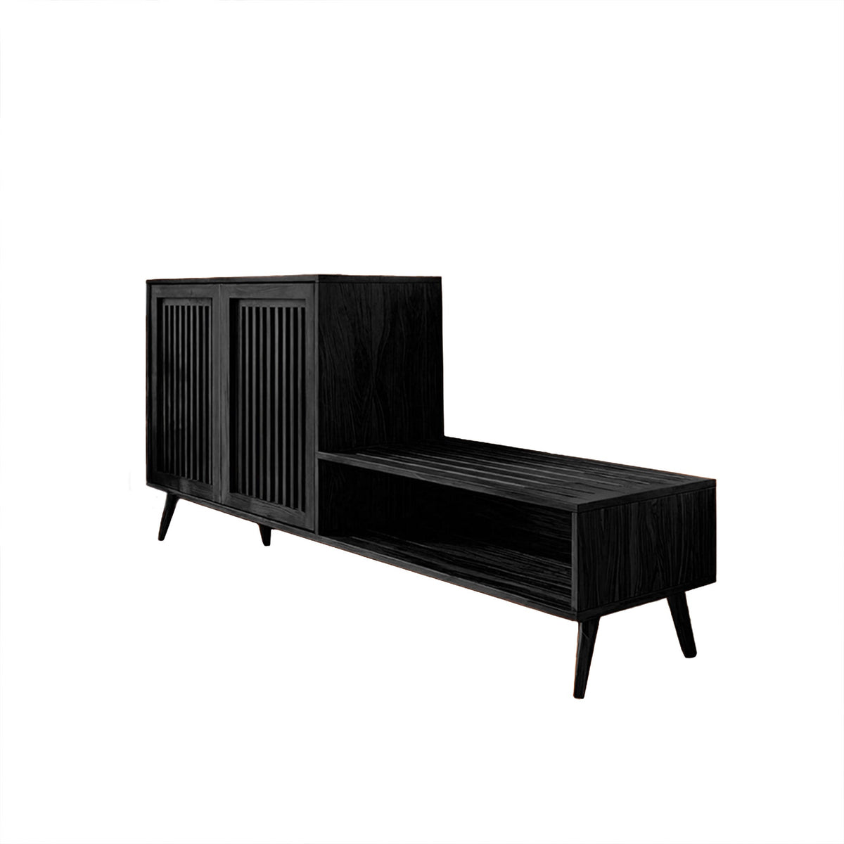 Lioren Solid Wood Entryway Bench Shoe Rack With Storage And Low Cabinet