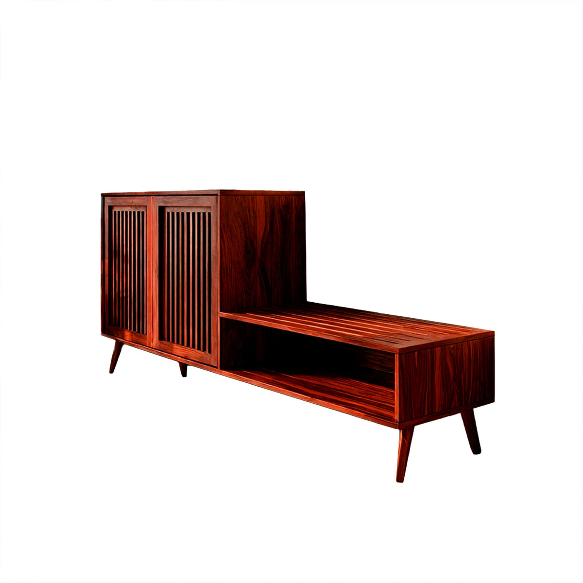 Lioren Solid Wood Entryway Bench Shoe Rack With Storage And Low Cabinet