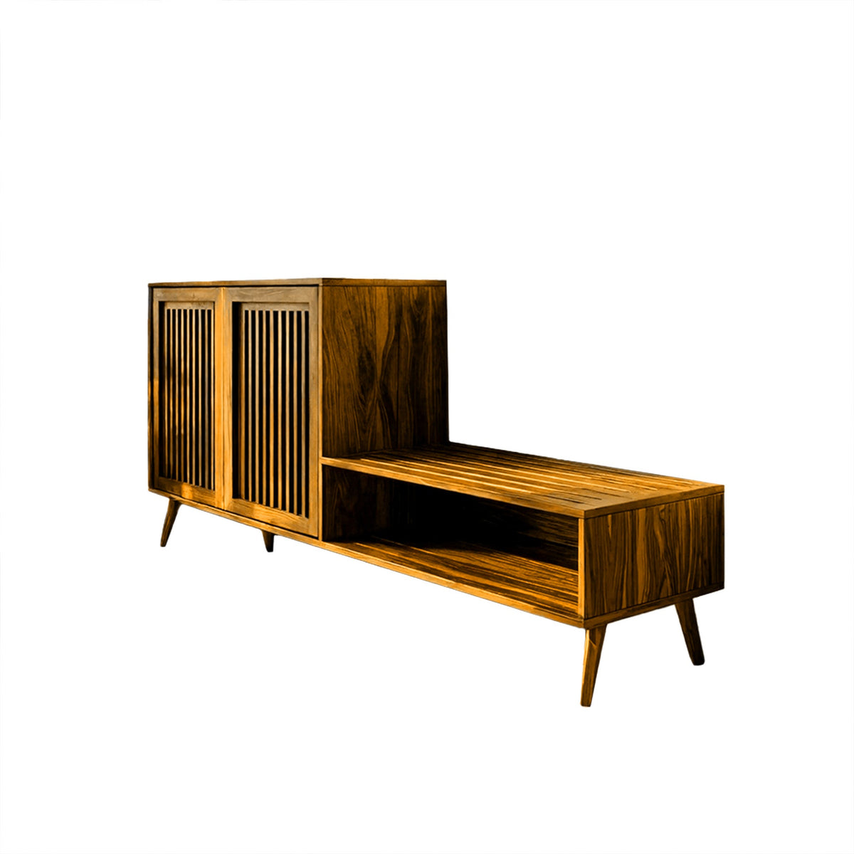Lioren Solid Wood Entryway Bench Shoe Rack With Storage And Low Cabinet