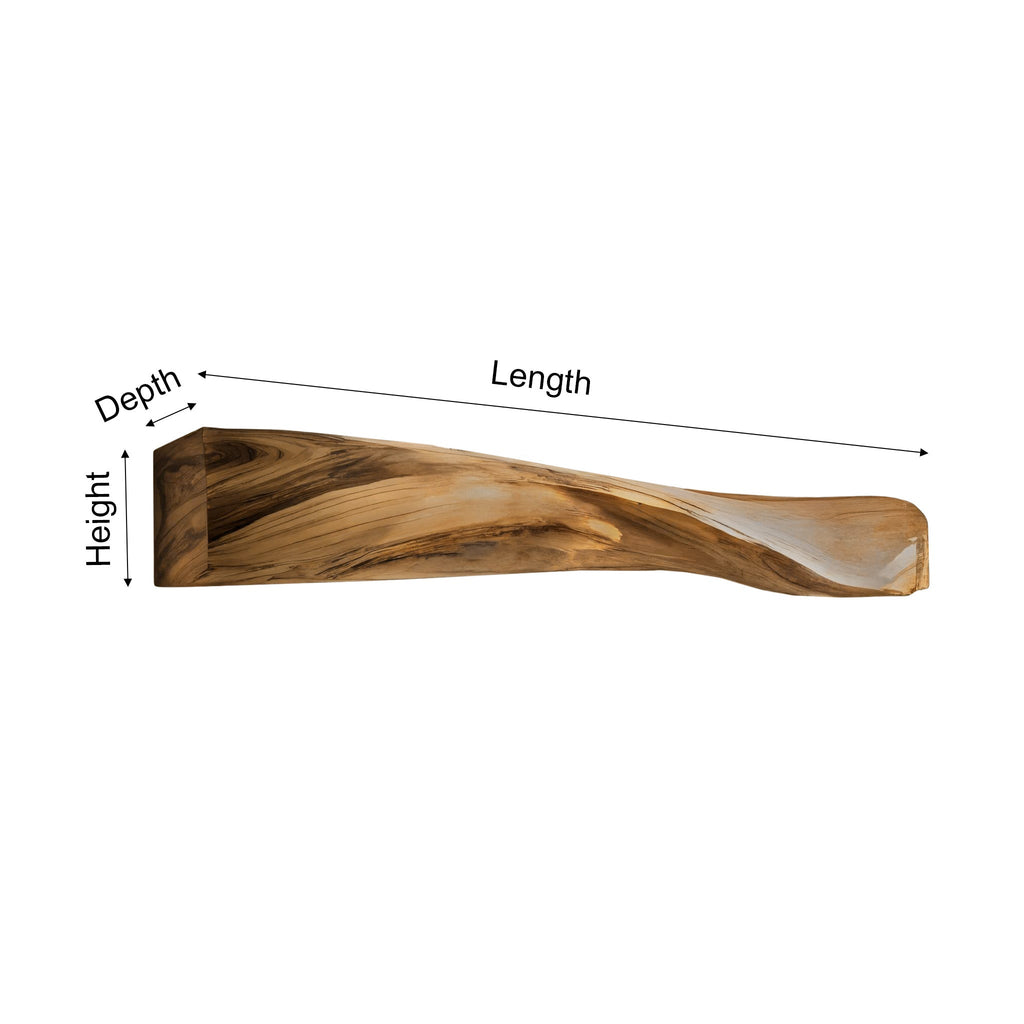 Lunor Waveform Solid Wood Fireplace Mantel Shelf