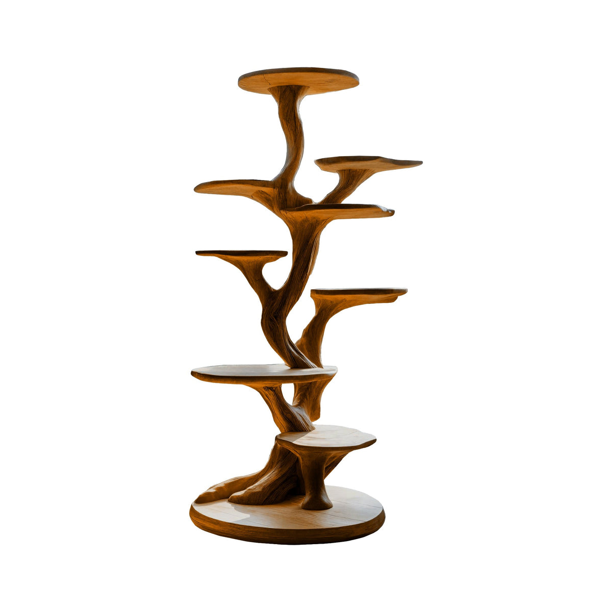 Silvae Sculpted Solid Wood Tree-Inspired Cat Tree Shelf