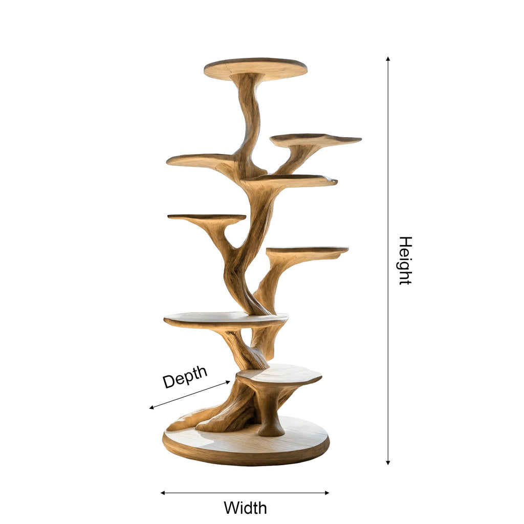 Silvae Sculpted Solid Wood Tree-Inspired Cat Tree Shelf