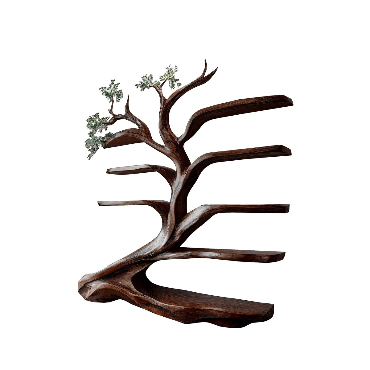 Sylvara Flow Handcrafted Live Edge Tree Bookshelf