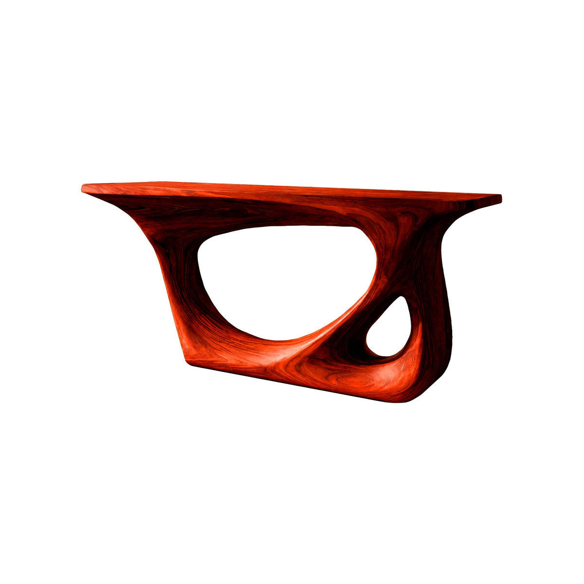Virel Sculpted Solid Wood Console Table