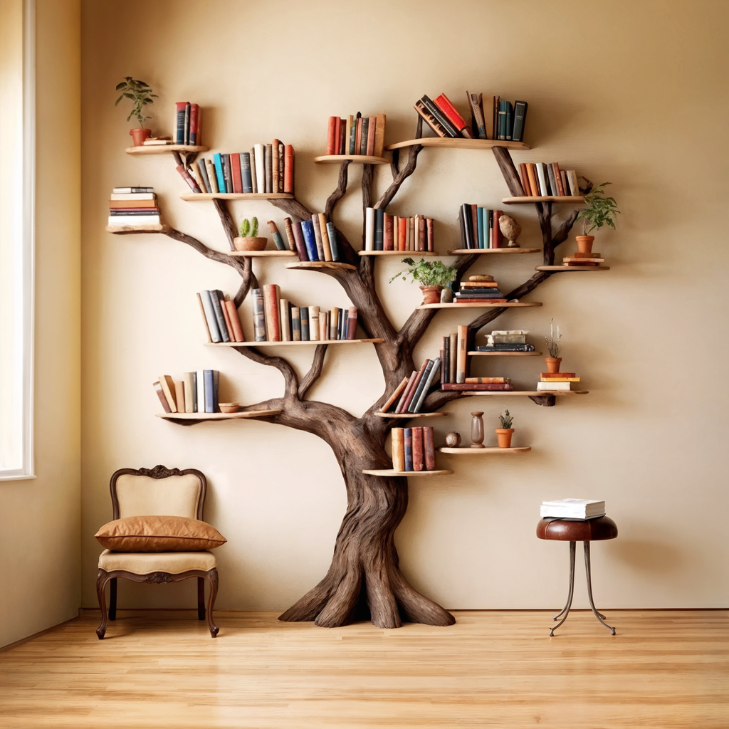 Tree Branch Floating Bookshelf Decor